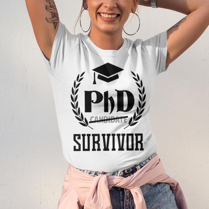 PHD Survivor T-Shirt Graduation Student Teacher For Men Women Kids Unisex Jersey T-Shirt