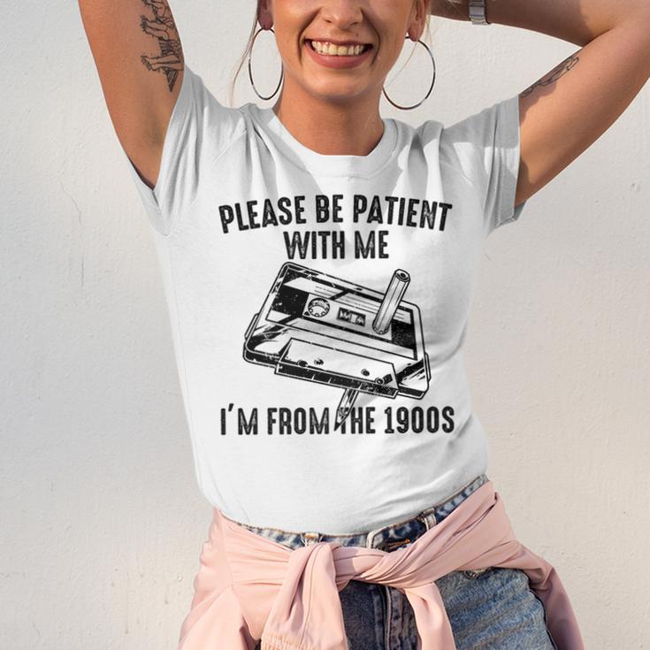 Please Be Patient With Me I'm From The 1900s Cassette Pencil Premium Unisex Jersey T-Shirt
