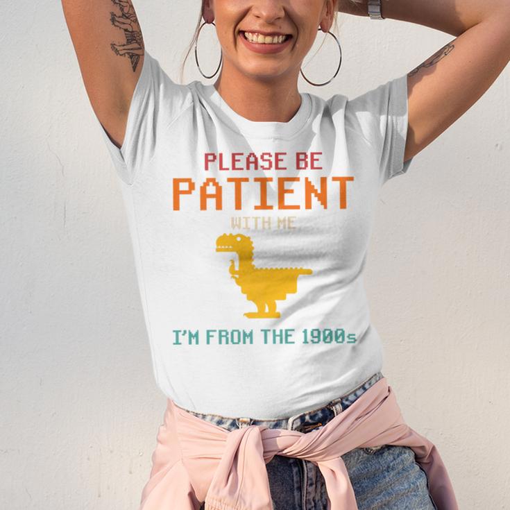 Please Be Patient With Me I'm From The 1900s Dinosaur Premium Unisex Jersey T-Shirt
