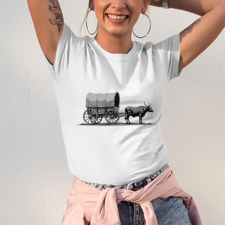 Please Be Patient I'm From The 1900s Oxen And Wagon Premium Unisex Jersey T-Shirt