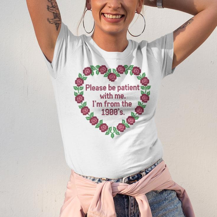 Please Be Patient With Me I'm From The 1900S Vintage Floral Premium Tri-Blend Unisex Jersey T-Shirt Please Be Patient With Me I'm From The 1900S Vintage Floral Premium Tri-Blend Unisex Jersey T-Shirt