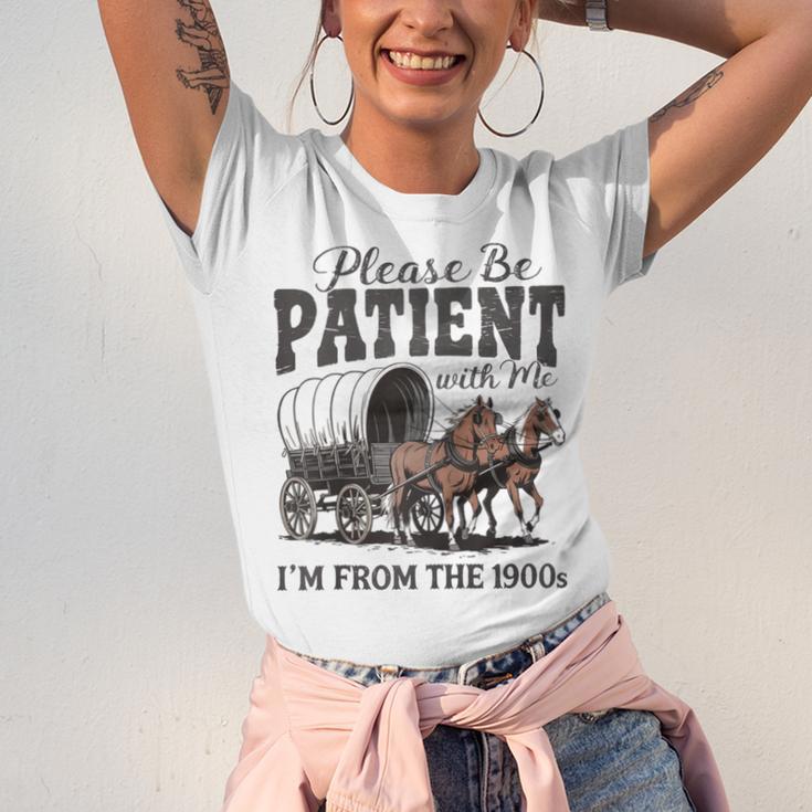 Please Be Patient With Me I'm From The 1900s Vintage Raglan Baseball Tee Unisex Jersey T-Shirt
