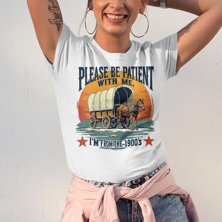 Please Be Patient With Me I'm From The 1900s Women Men Raglan Baseball Tee Unisex Jersey T-Shirt