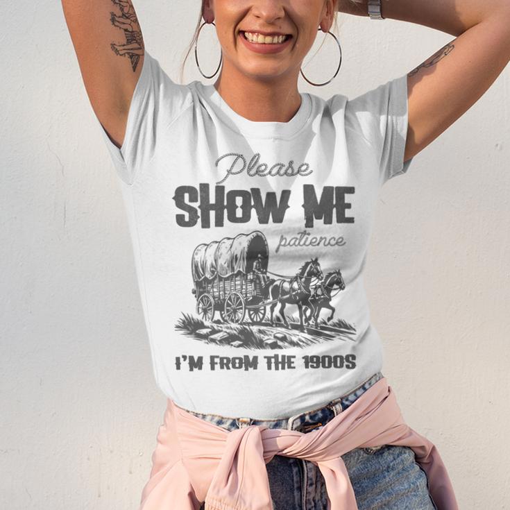 Please Show Me Patience I'm From The 1900s Vintage Horse Premium Unisex Jersey T-Shirt Please Show Me Patience I'm From The 1900s Vintage Horse Premium Unisex Jersey T-Shirt