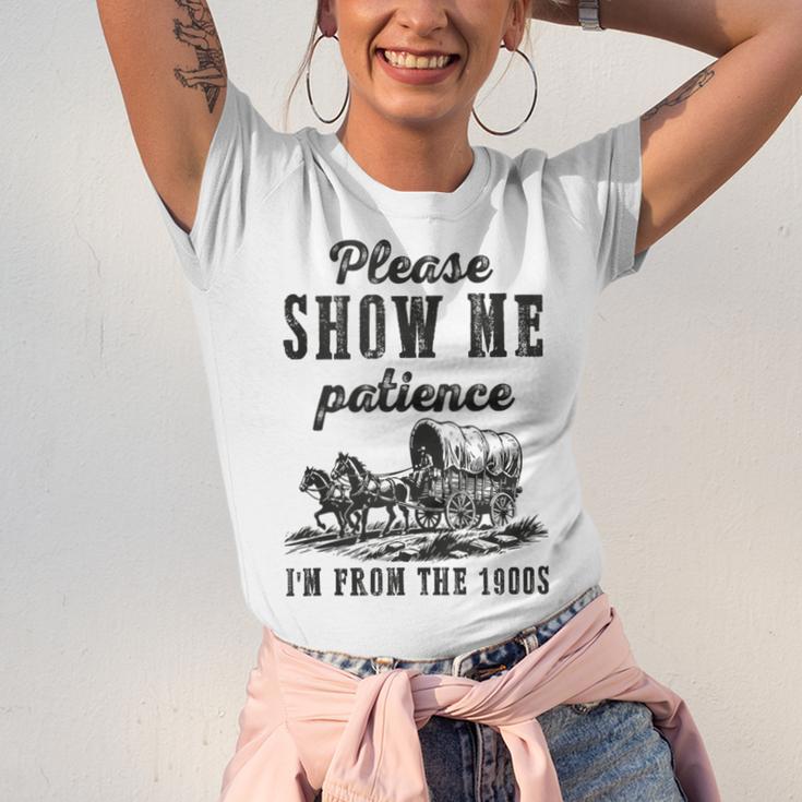 Please Show Me Patience I'm From The 1900s Vintage Horse Unisex Jersey T-Shirt
