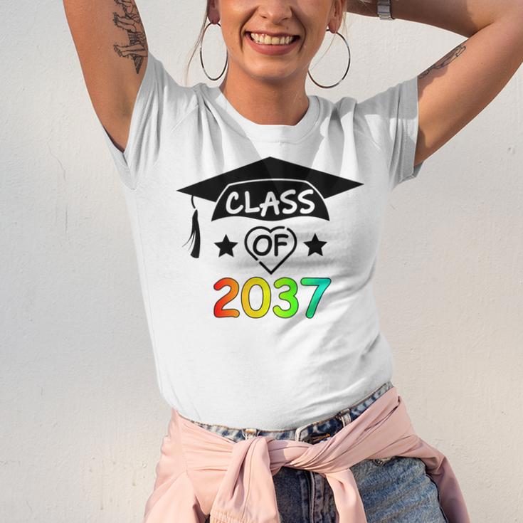 Pre-K -12th Grade Hand Prints Space Graduation Class Of 2037 Unisex Jersey T-Shirt