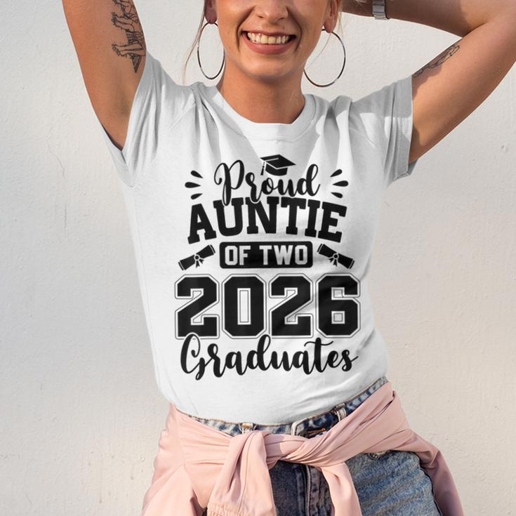 Proud Auntie Of Two 2026 Graduates Graduation Unisex Jersey T-Shirt
