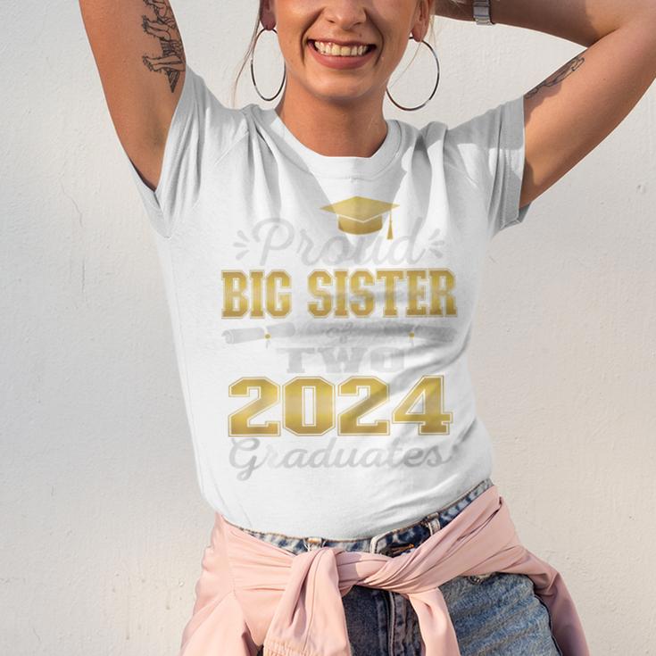Proud Big Sister Of Two 2024 Graduate Class 2024 Graduation Premium Unisex Jersey T-Shirt