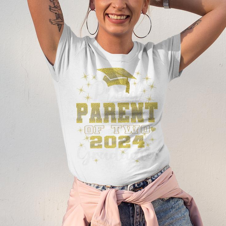 Proud Parent Of Two 2024 Graduate Class 2024 Graduation Premium Unisex Jersey T-Shirt