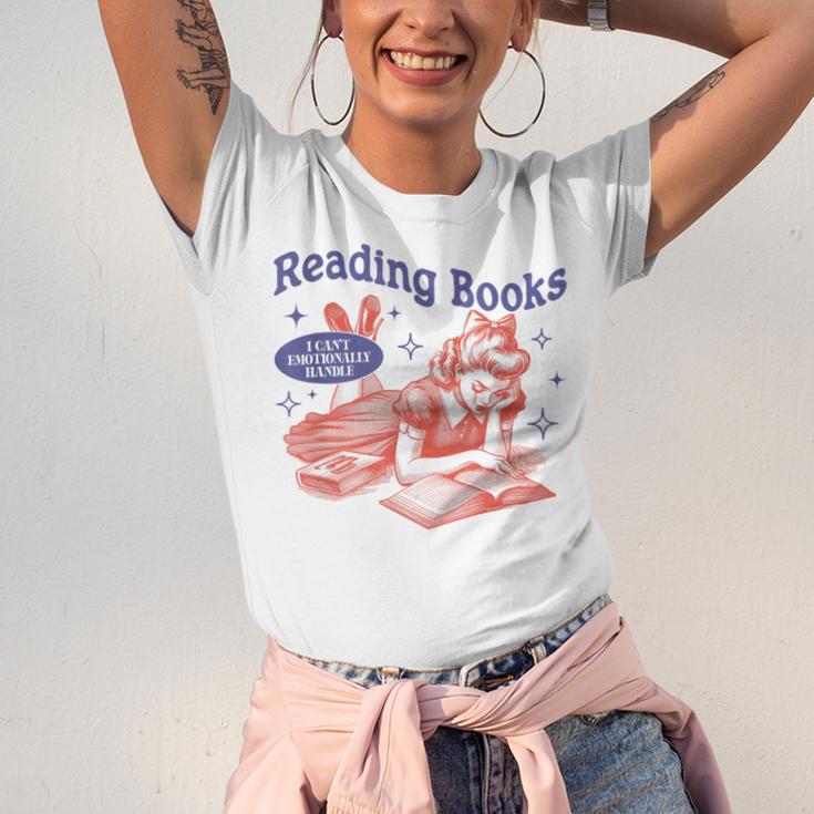 Reading Books I Can't Emotionally Handle Book Lover Unisex Jersey T-Shirt
