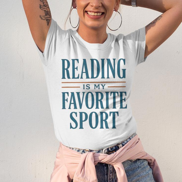 Reading Is My Favorite Sport Literary Book Lover Typography Unisex Jersey T-Shirt Reading Is My Favorite Sport Literary Book Lover Typography Unisex Jersey T-Shirt