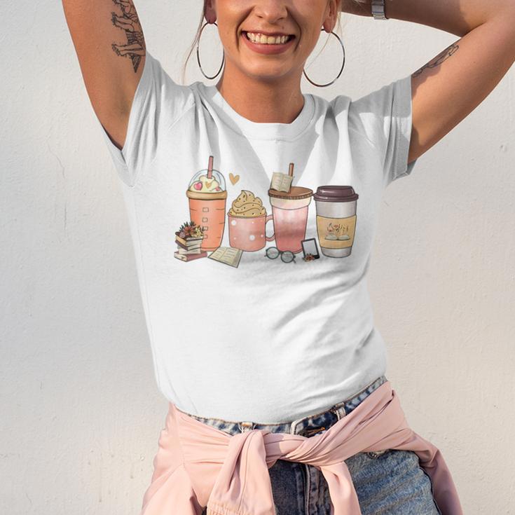 Reading Tea Coffee And Books Unisex Jersey T-Shirt