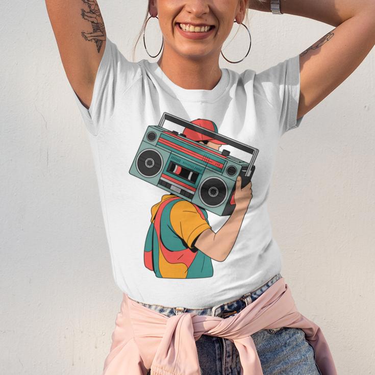 Retro 90s Boombox Nostalgia Party For Music Lovers Men Women Unisex Jersey T-Shirt