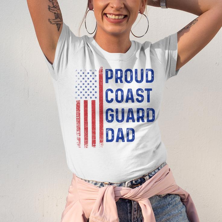 Retro Proud Coast Guard Dad Graduation Dad Usa Flag Outfit Unisex Jersey T-Shirt