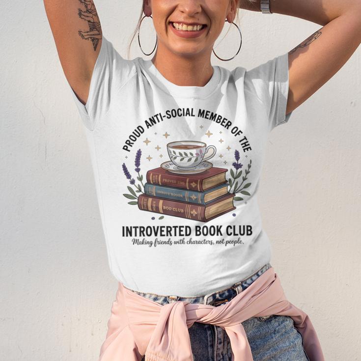 Retro Proud Introverted Book Club Anti Social Reader Unisex Jersey T-Shirt