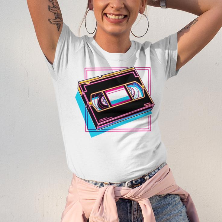 Retro VHS Vaporwave Video Cassette Nostalgia Geek Chic Unisex Jersey T-Shirt