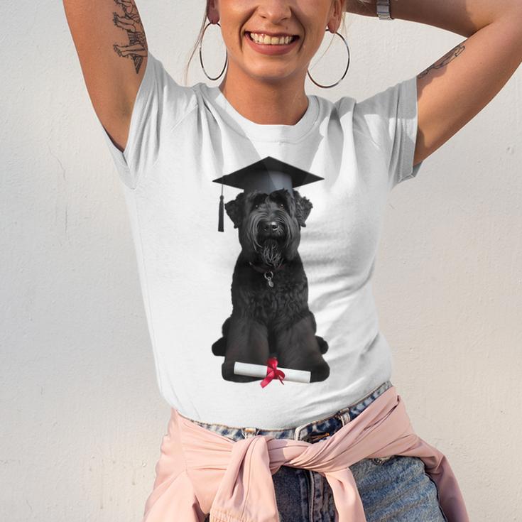 Russian Terrier Dog Graduation Cap Graduate Owner Grad Unisex Jersey T-Shirt