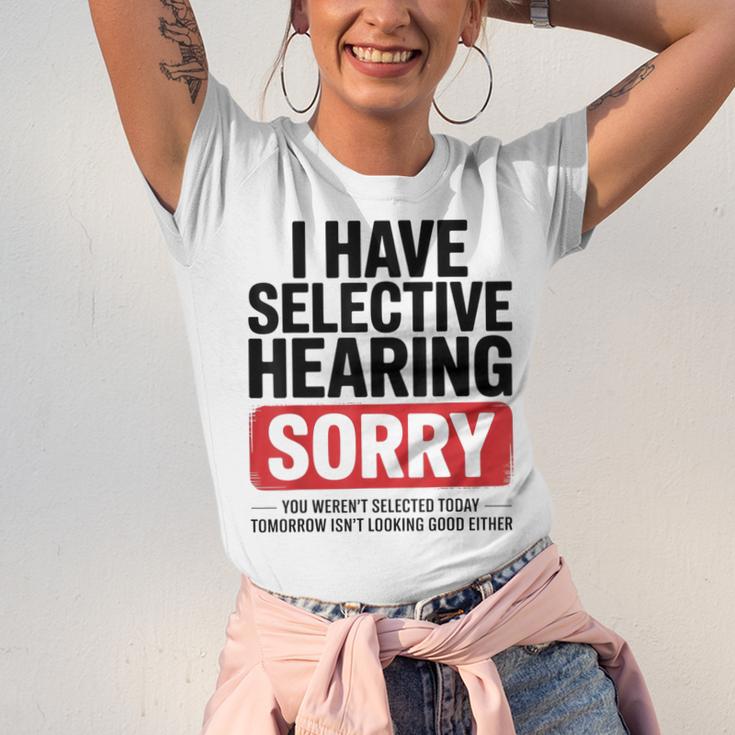 Sarcastic Sayings Introvert I Have Selective Hearing Unisex Jersey T-Shirt Sarcastic Sayings Introvert I Have Selective Hearing Unisex Jersey T-Shirt