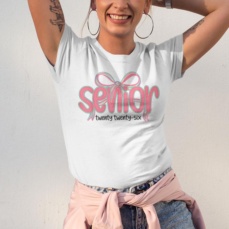 Senior 2026 Coquette Pink Bow Graduation 2026 Class Of 2026 Unisex Jersey T-Shirt