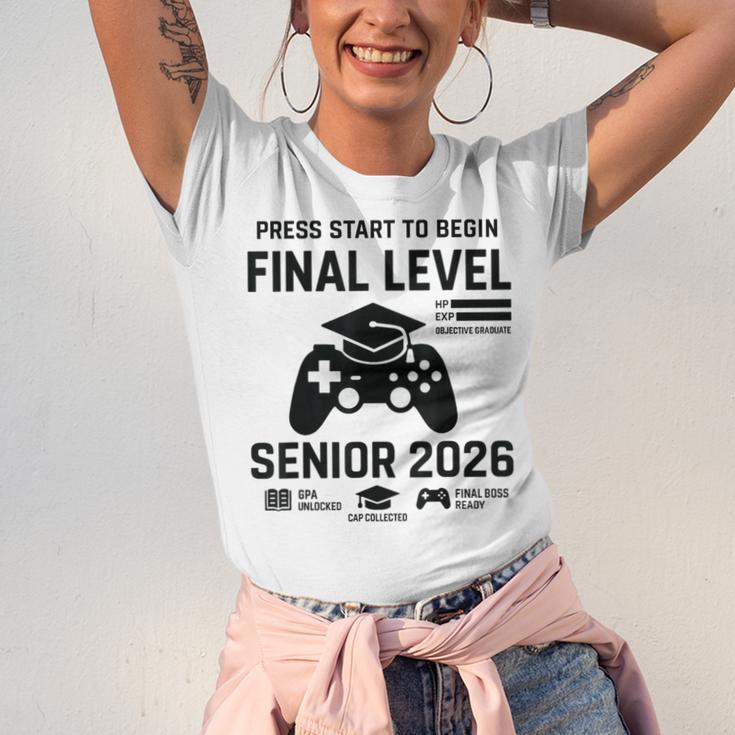 Senior 2026 Final Level Gamer Graduation 2026 Unisex Jersey T-Shirt