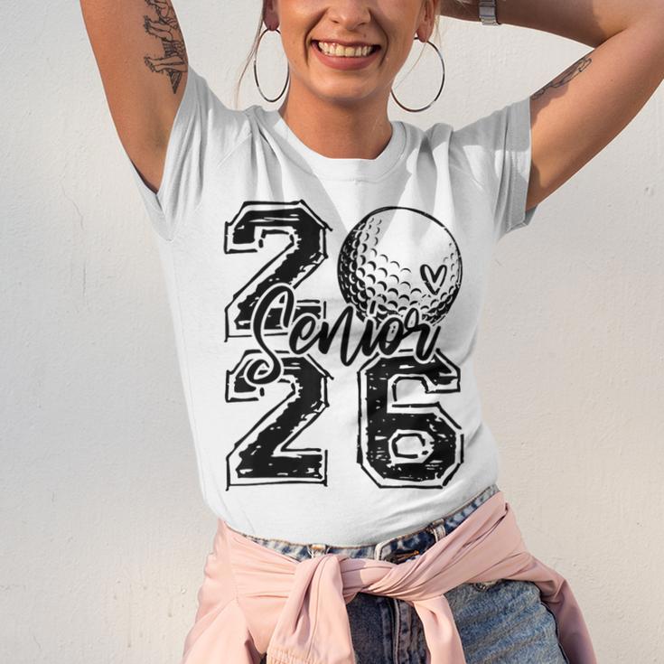 Senior 2026 Golf Player Heart Graduation Girls Teens Unisex Jersey T-Shirt