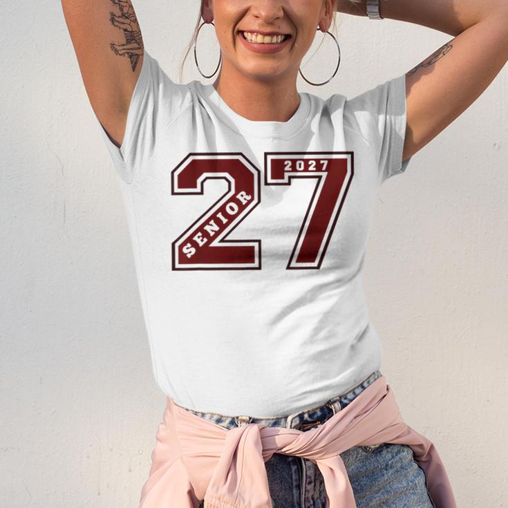 Senior 2027 Maroon Senior Class Of 27 Jersey Graduation Unisex Jersey T-Shirt