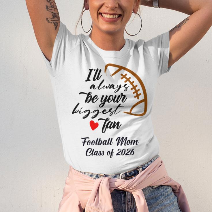 Senior Football Mom Class Of 2026 Graduation Graduate Unisex Jersey T-Shirt