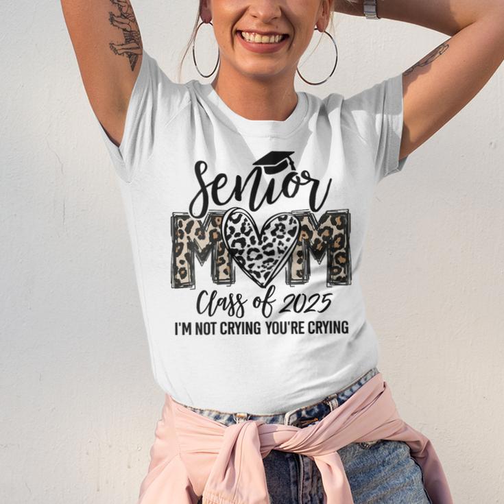 Senior Mom Class Of 2025 Senior Mama 2025 Leopard Graduation Unisex Jersey T-Shirt