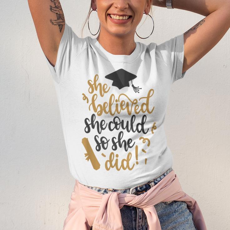 She Believed She Could So She Did Graduation Shirt Unisex Jersey T-Shirt