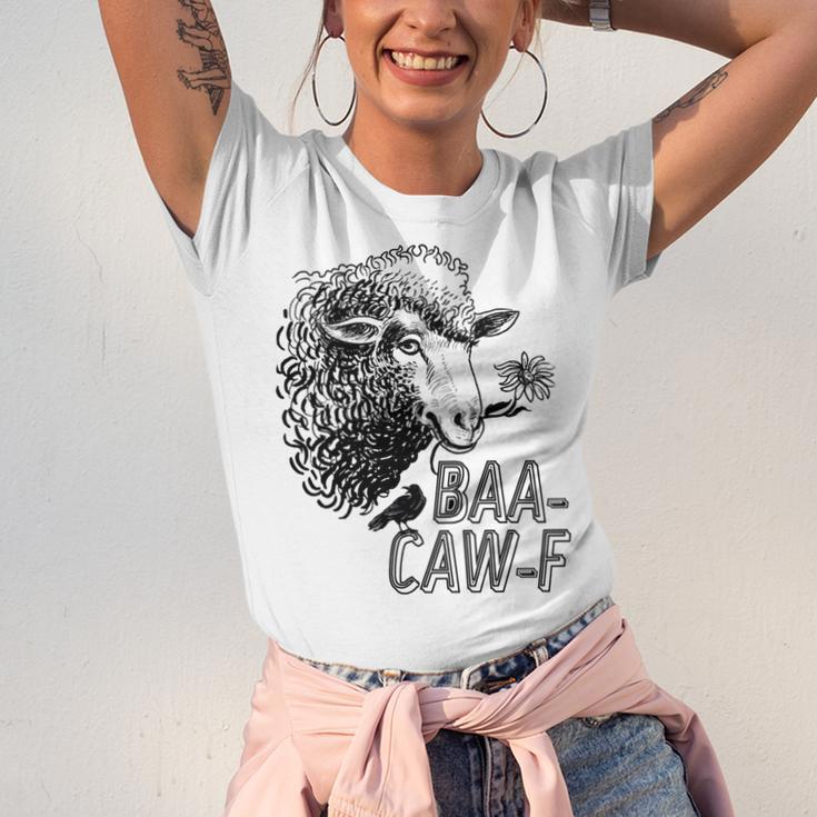 Sheep Baa Crow Caw Back Off Pun Tee For Introverts & Teens Unisex Jersey T-Shirt Sheep Baa Crow Caw Back Off Pun Tee For Introverts & Teens Unisex Jersey T-Shirt