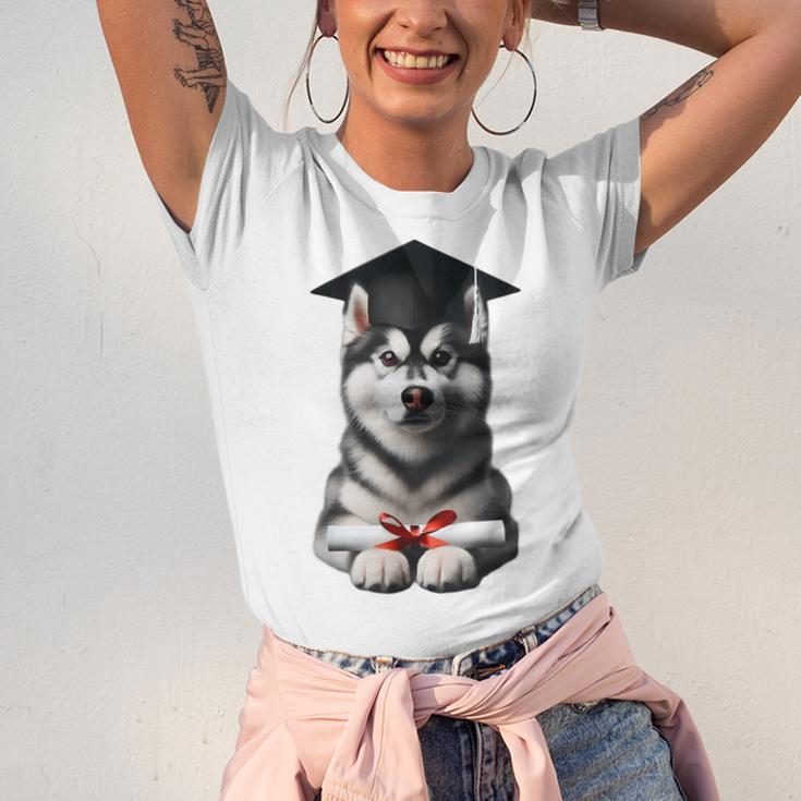 Siberian Husky Dog Graduation Cap Training School Graduate Men Women Kids Unisex Jersey T-Shirt
