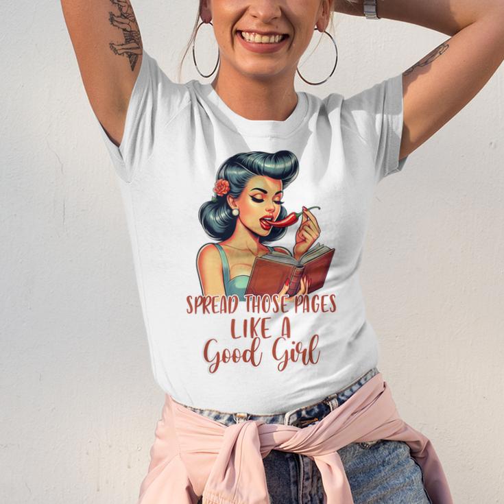 Smutty Spicy Book Reader Spread Those Pages Like A Good Girl Unisex Jersey T-Shirt Smutty Spicy Book Reader Spread Those Pages Like A Good Girl Unisex Jersey T-Shirt