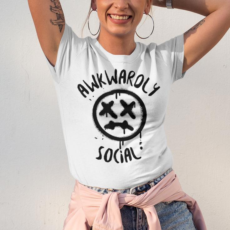 Socially Awkward Introvert Social Anxious Awkwardly Social Unisex Jersey T-Shirt Socially Awkward Introvert Social Anxious Awkwardly Social Unisex Jersey T-Shirt