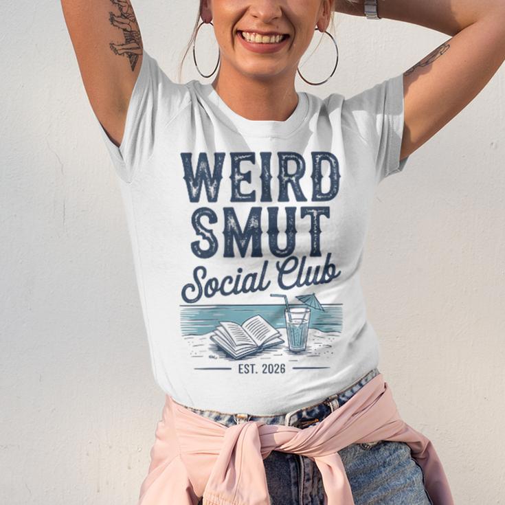 Spicy Romance Book Reader Fan Weird Smut Social Club Unisex Jersey T-Shirt Spicy Romance Book Reader Fan Weird Smut Social Club Unisex Jersey T-Shirt