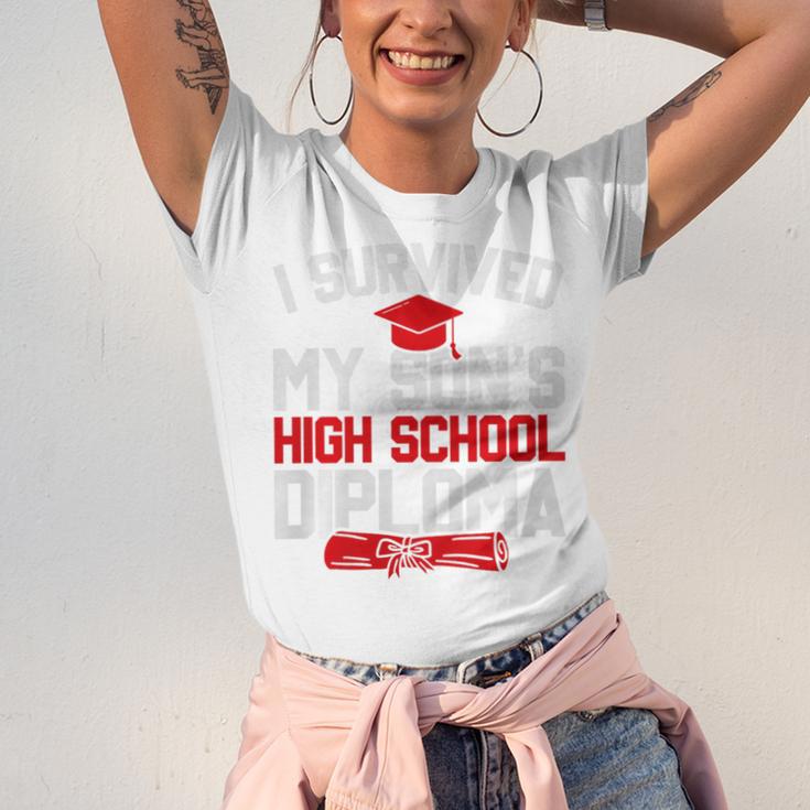 I Survived My Son's High School Diploma Graduation Premium Unisex Jersey T-Shirt