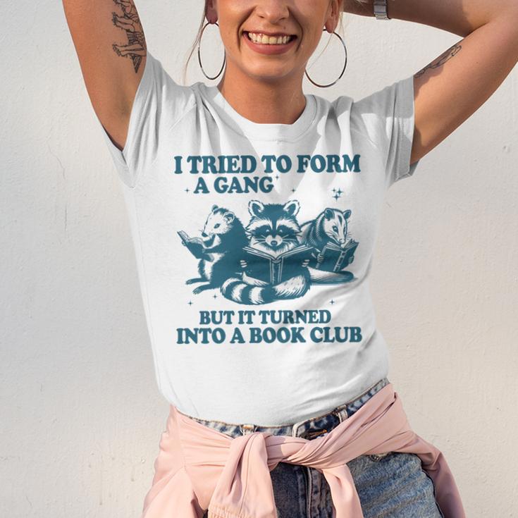 I Tried To Form A Gang But It Turned Into A Book-Club Reader Premium Tri-Blend Unisex Jersey T-Shirt