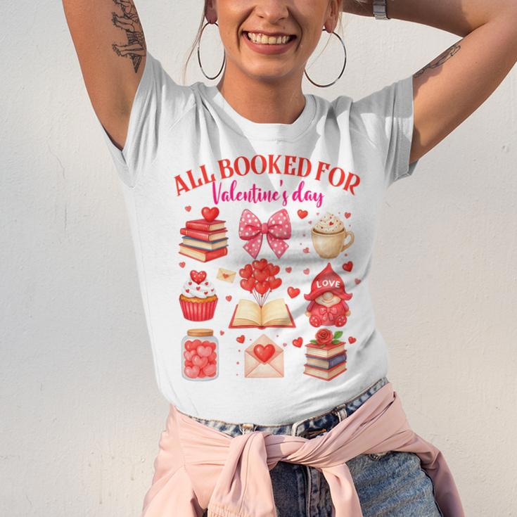 Valentines Reading Book Lover All Booked For Valentine's Day Unisex Jersey T-Shirt Valentines Reading Book Lover All Booked For Valentine's Day Unisex Jersey T-Shirt