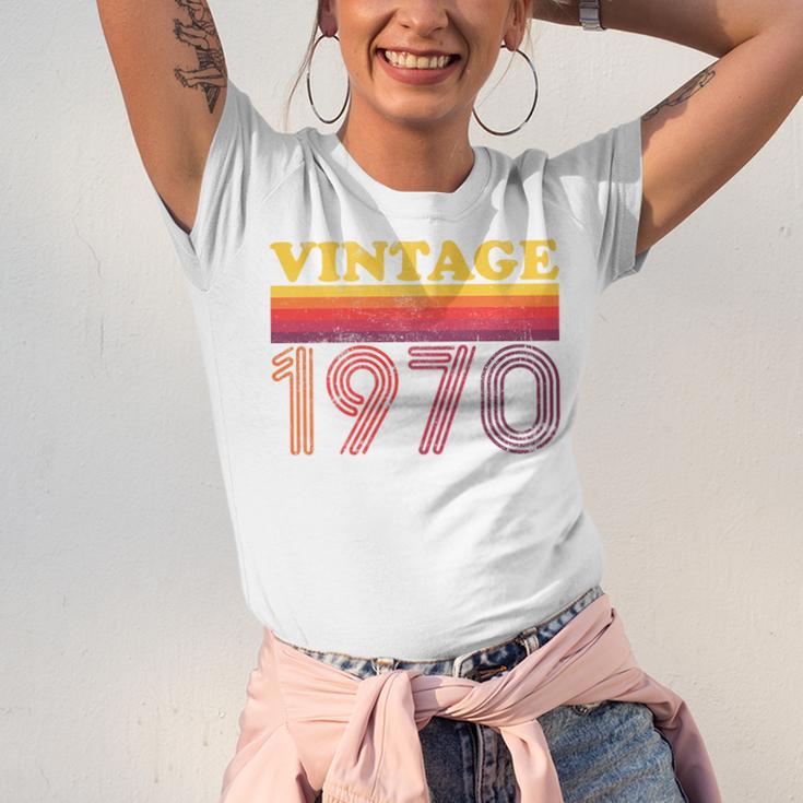 Vintage 1970 Retro Style 70's Born Nostalgia Vibes Birthday Premium Tri-Blend Unisex Jersey T-Shirt