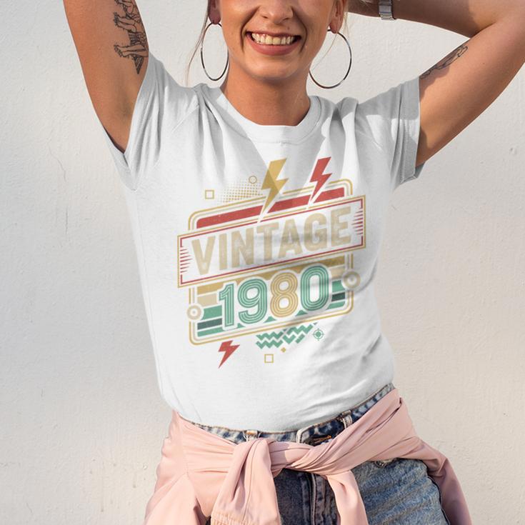 Vintage 1980 Retro Badge Decade Nostalgia Graphic Emblem Premium Tri-Blend Unisex Jersey T-Shirt