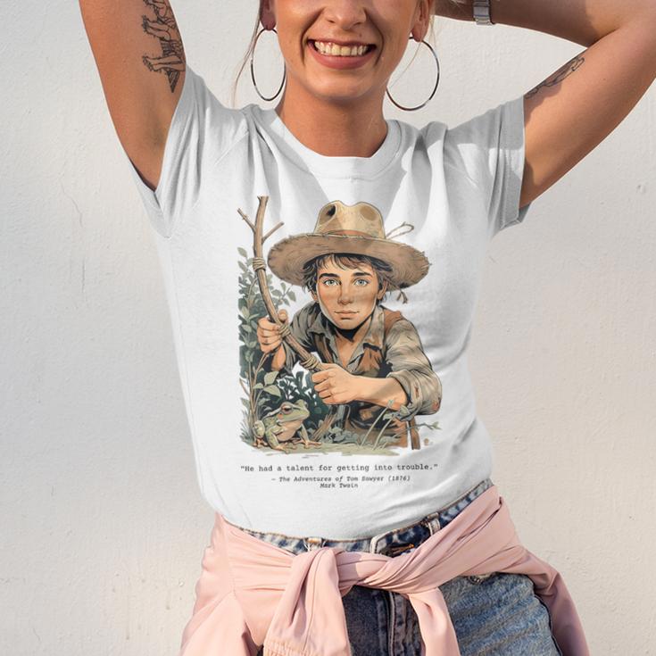 Vintage Children's Books The Adventures Of Tom Sawyer 1876 Unisex Jersey T-Shirt Vintage Children's Books The Adventures Of Tom Sawyer 1876 Unisex Jersey T-Shirt