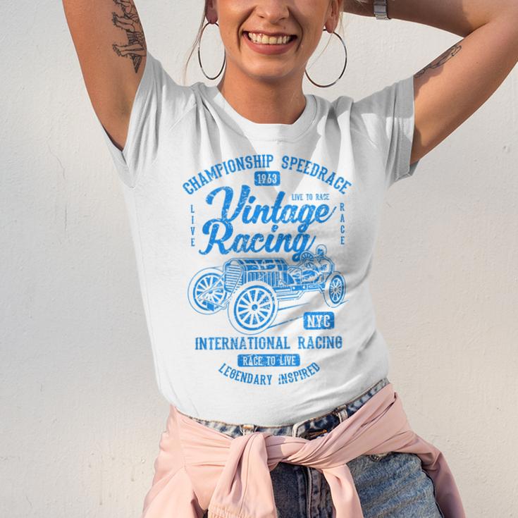 Vintage Racing Automotive Nostalgia Distressed Car Premium Tri-Blend Unisex Jersey T-Shirt