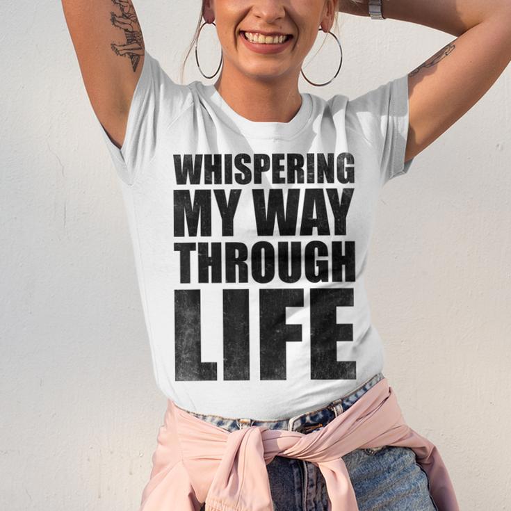 Whispering My Way Through Life Sayings For Introverts Unisex Jersey T-Shirt Whispering My Way Through Life Sayings For Introverts Unisex Jersey T-Shirt