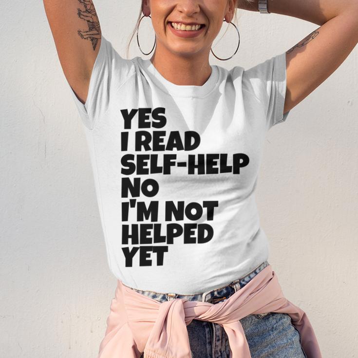 Yes I Read Self-Help No I’m Not Helped Yet Book Lover Unisex Jersey T-Shirt