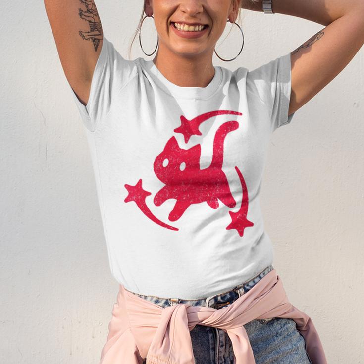 Yk2 Grunge Scary Cat With Shooting Stars 90s Nostalgia Unisex Jersey T-Shirt
