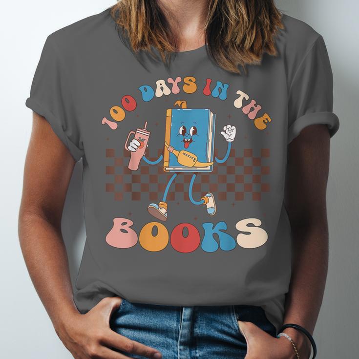100 Days In The Books Celebration Retro School Unisex Jersey T-Shirt
