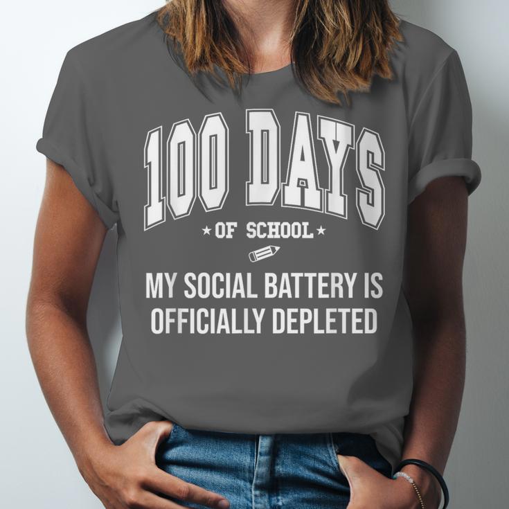 100 Days Of School Sarcastic Teacher Introvert Kid 100th Day Unisex Jersey T-Shirt 100 Days Of School Sarcastic Teacher Introvert Kid 100th Day Unisex Jersey T-Shirt