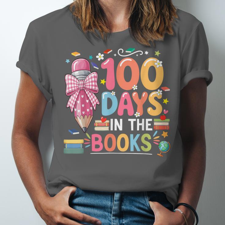 100th Day Of School Teacher Floral 100 Days In The Books Unisex Jersey T-Shirt