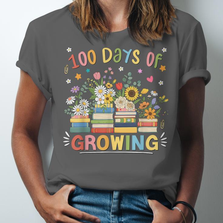100th Day Of School Teacher Floral Books 100 Days Of Growing Unisex Jersey T-Shirt 100th Day Of School Teacher Floral Books 100 Days Of Growing Unisex Jersey T-Shirt