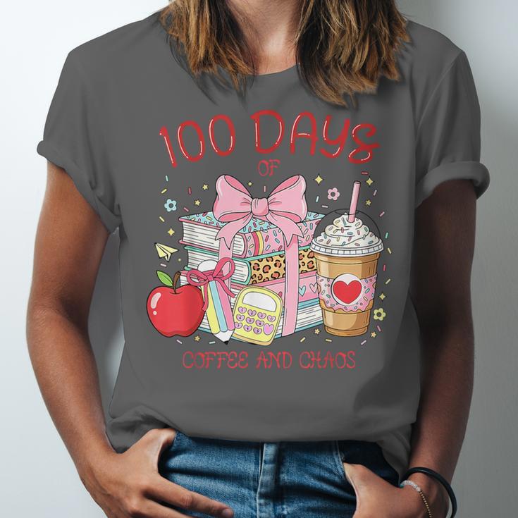 100th Day Of School Teachers 100 Days Of Coffee Chaos Books Unisex Jersey T-Shirt 100th Day Of School Teachers 100 Days Of Coffee Chaos Books Unisex Jersey T-Shirt