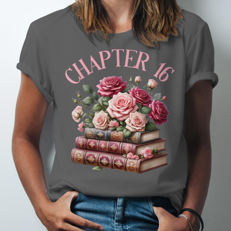 16th Birthday Chapter 16 Birthday Shirt Women Book Lover Unisex Jersey T-Shirt
